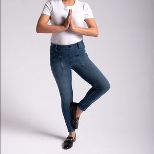 Betabrand High Rise Yoga Denim Crop